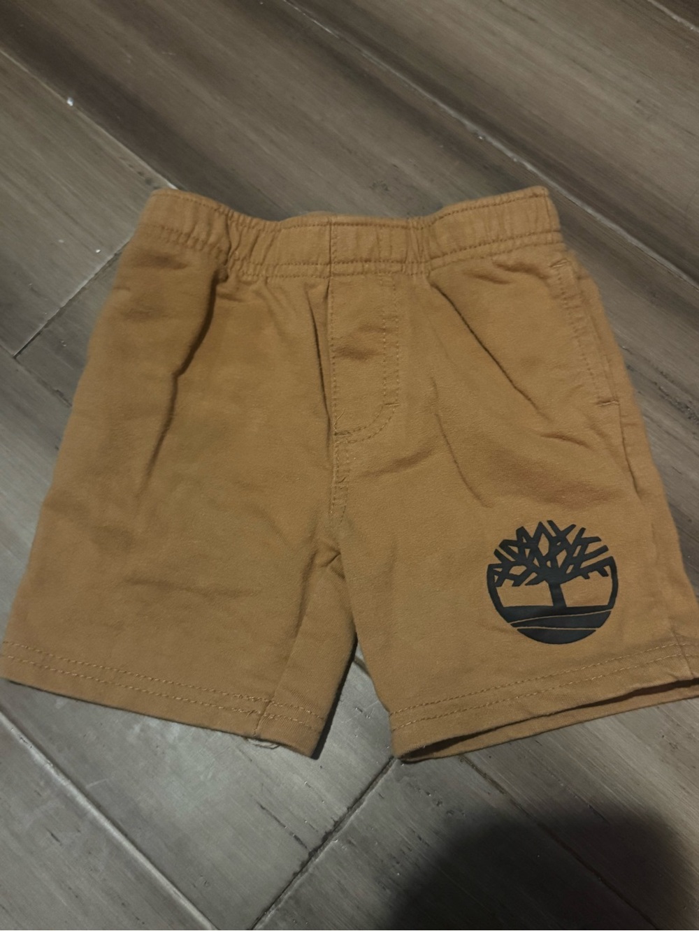 Timberland Tan Pull-On Shorts with Tree Logo